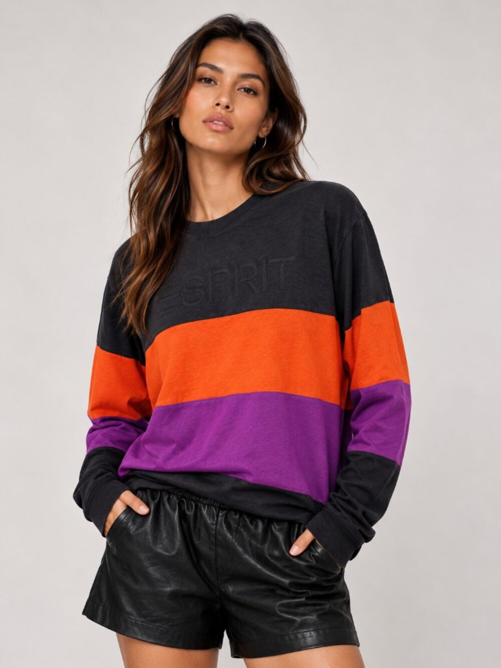 Esprit x Opening Ceremony Color Block Long Sleeve Tee Size M Cotton NWOT